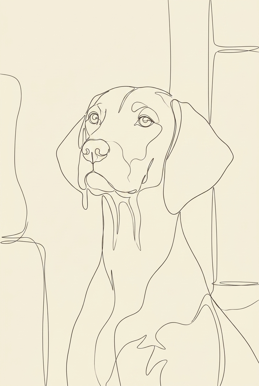 Minimalist Line poster from the dog photo